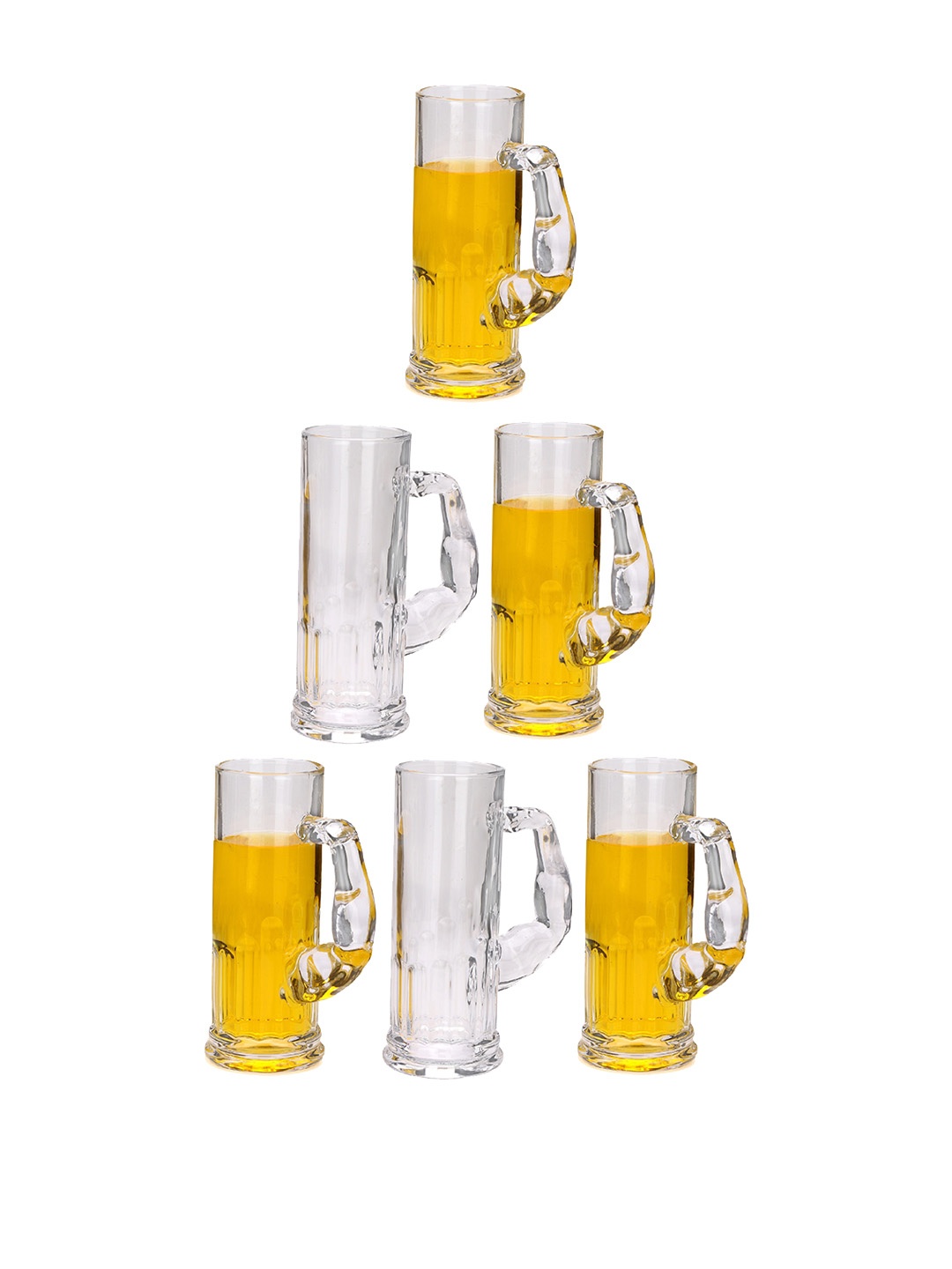 

1ST TIME 6 Pcs Transparent Beer Glasses 600 ml Each