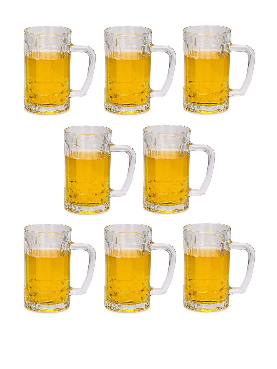 

1ST TIME Transparent 8 Pieces Glass Beer Mugs 400 ml