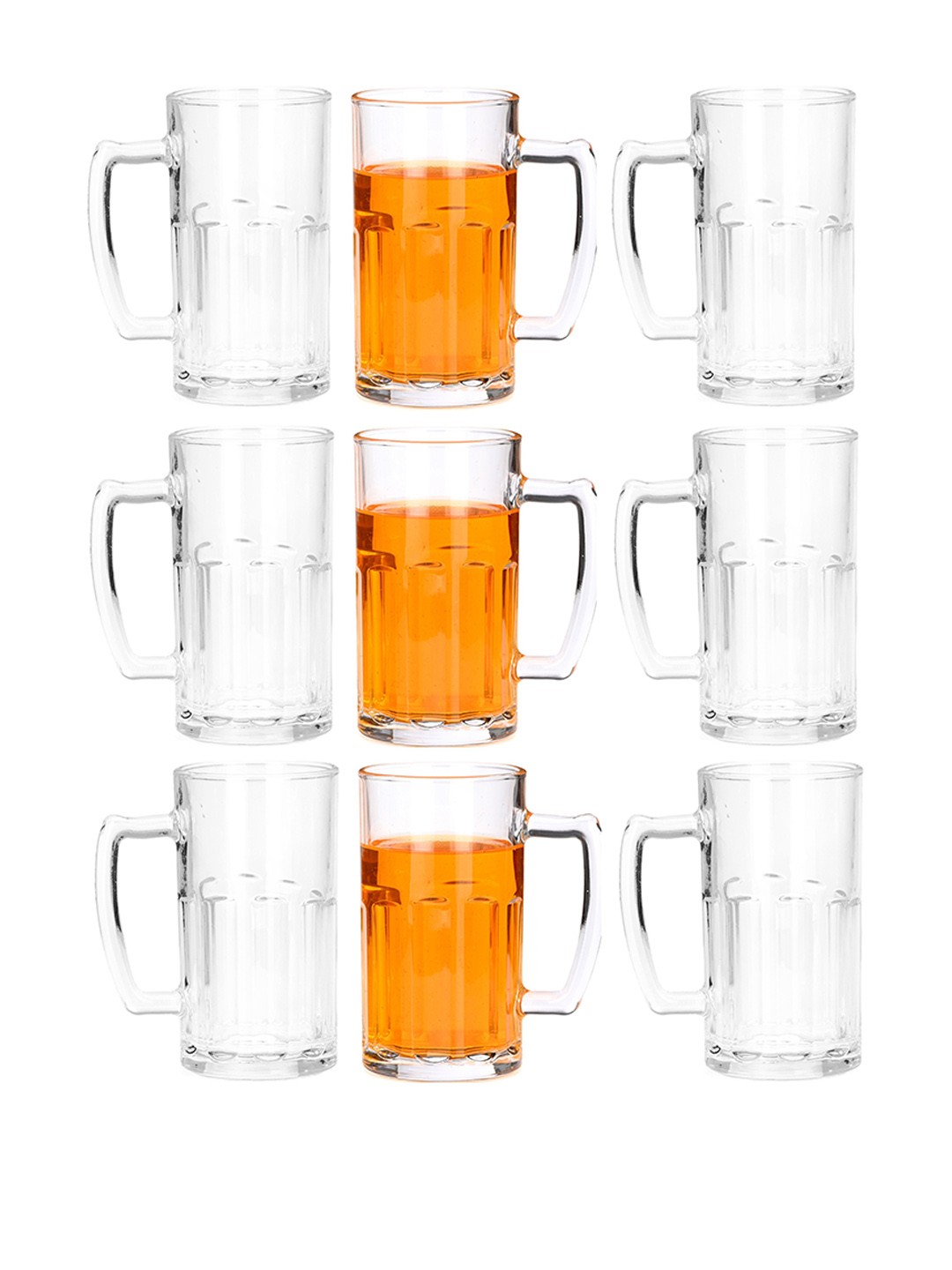 

1ST TIME 9 Pieces Transparent Beer Glasses 600 ml