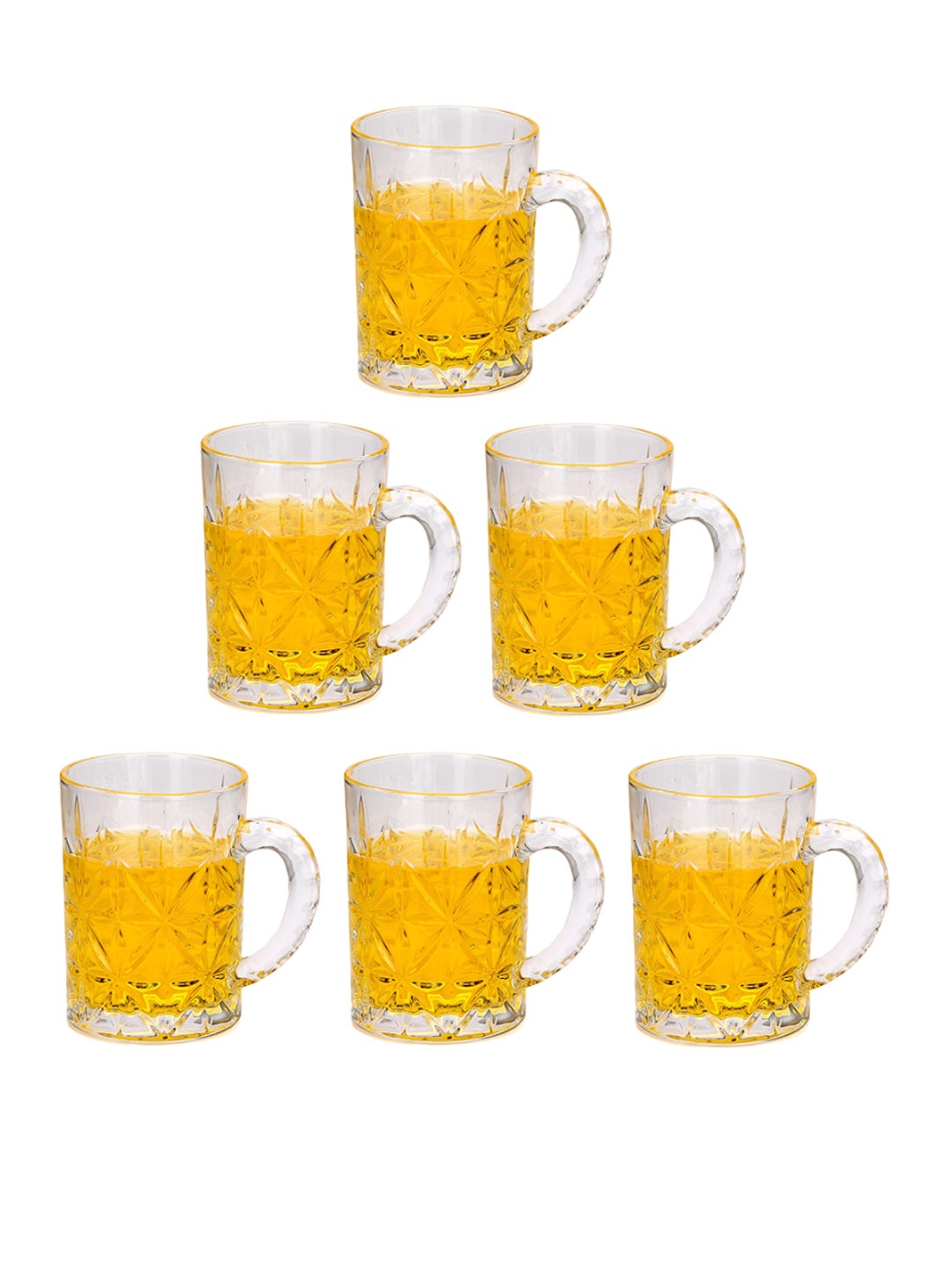 

1ST TIME 6 Pcs Transparent Beer Mugs 450 ml Each