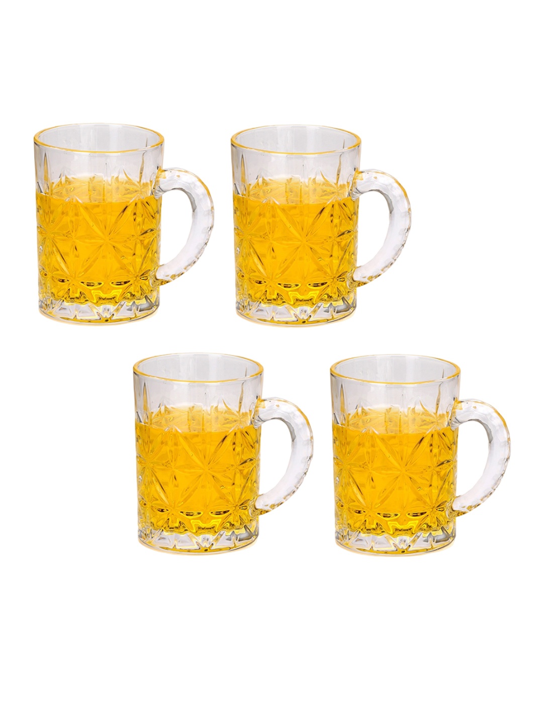 

1ST TIME Transparent 4 Pieces Textured Beer Glass 450 ml