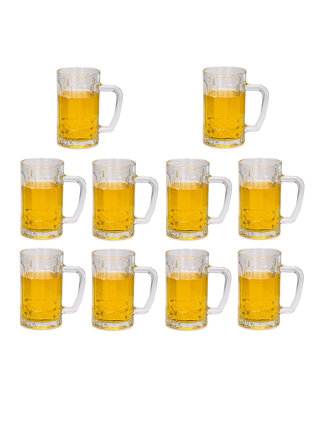 

1ST TIME Transparent 10 Pieces Textured Dishwasher Safe Beer Glasses 400 ml Each