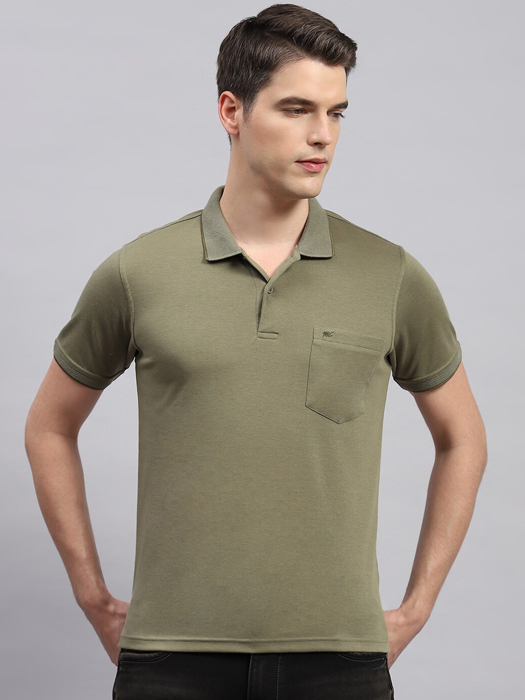 

Monte Carlo Polo Collar Cotton Pockets T-shirt, Green