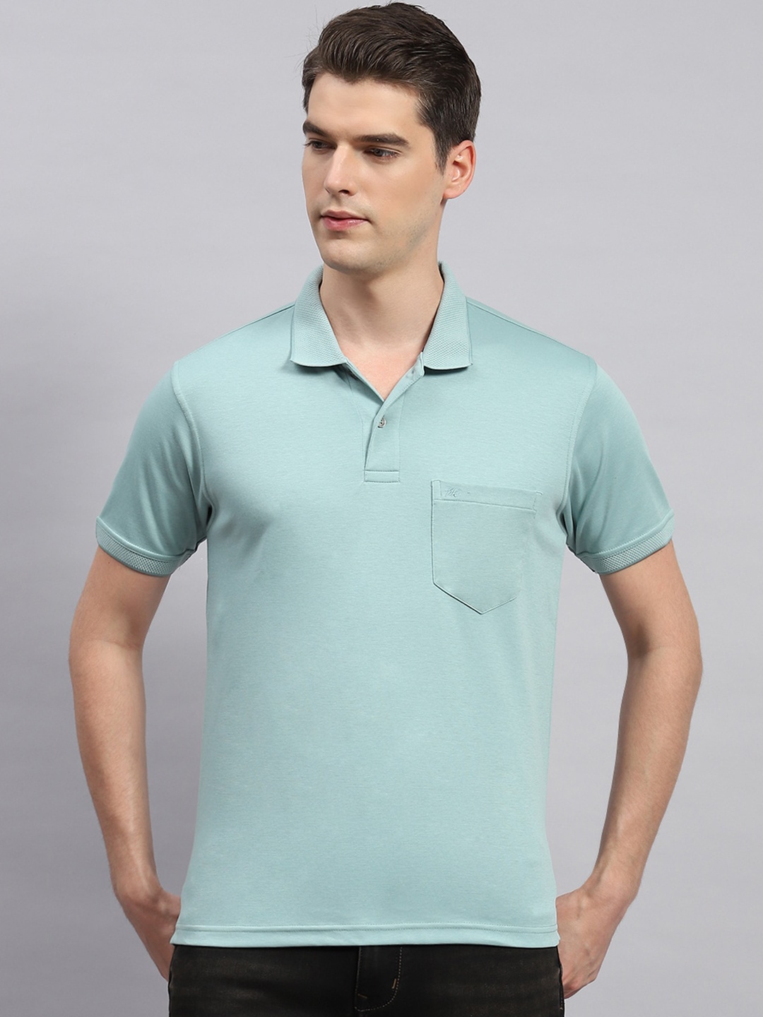 

Monte Carlo Polo Collar Cotton T-shirt, Green