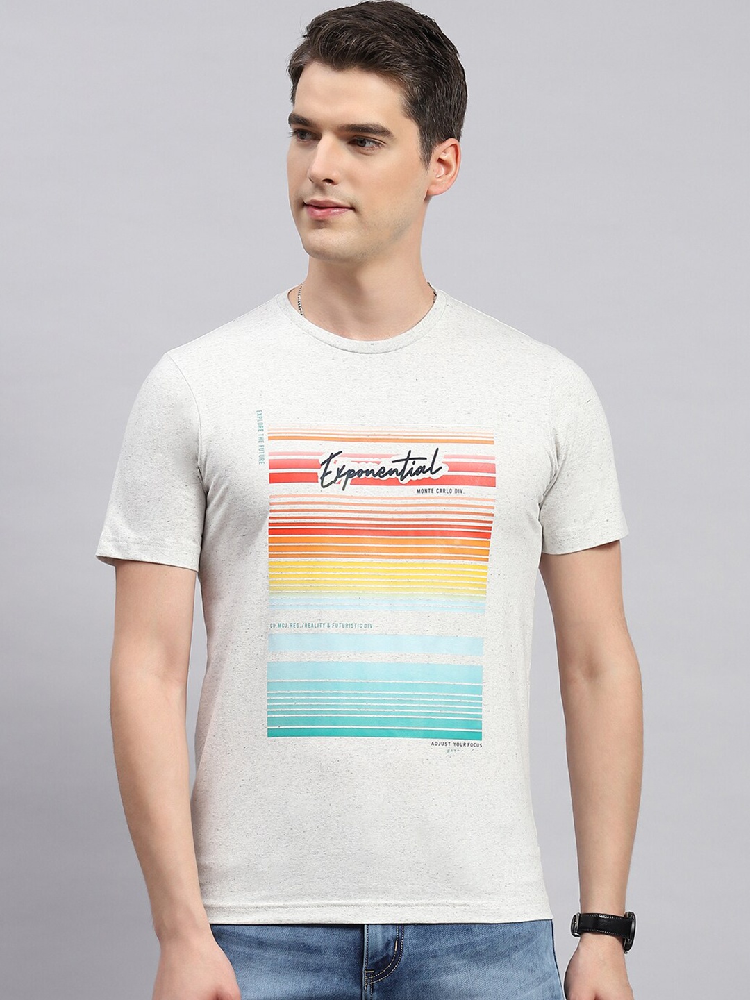 

Monte Carlo Typography Printed Cotton T-shirt, Off white