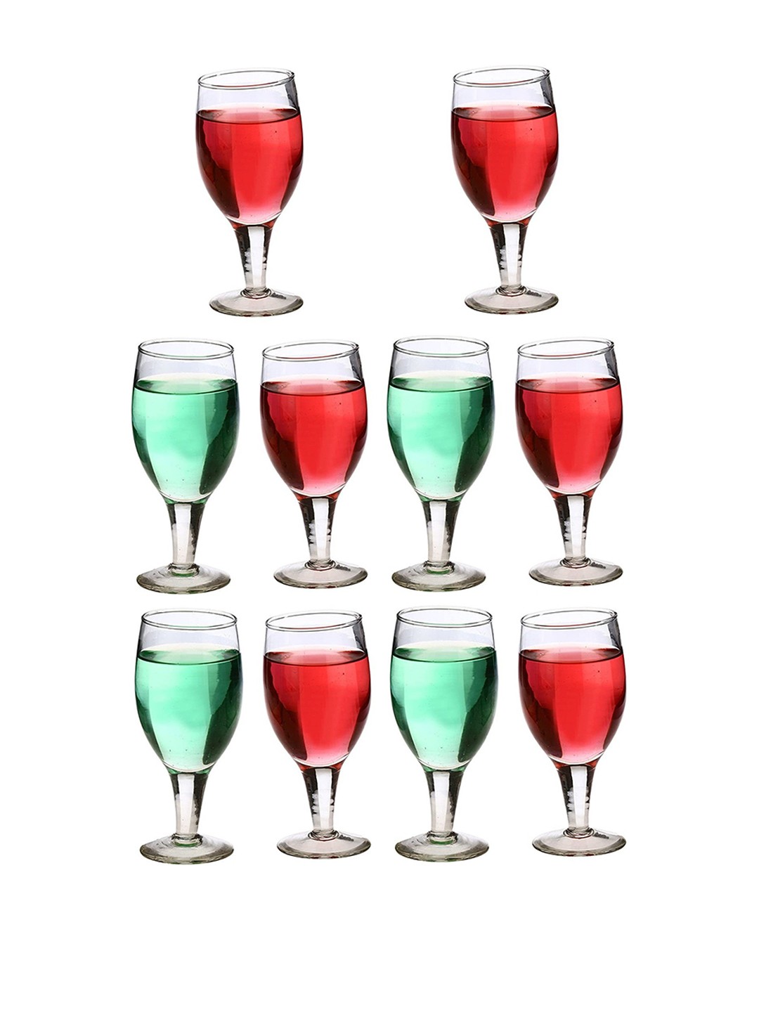 

1ST TIME Transparent 10 Pieces Dishwasher Safe Wine Glasses 180 ml Each