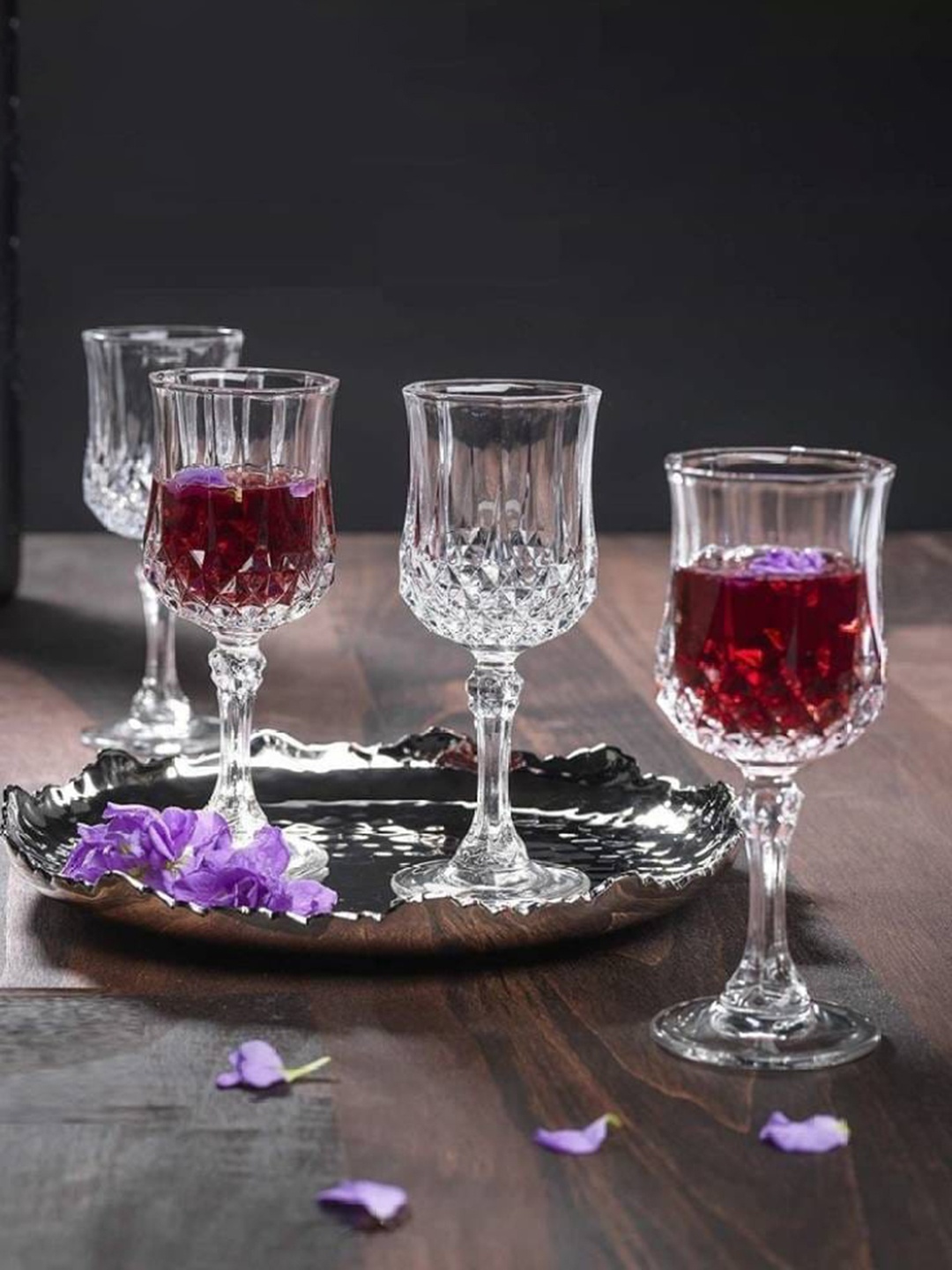 

1ST TIME 4Pcs Transparent Wine Glasses 100ml
