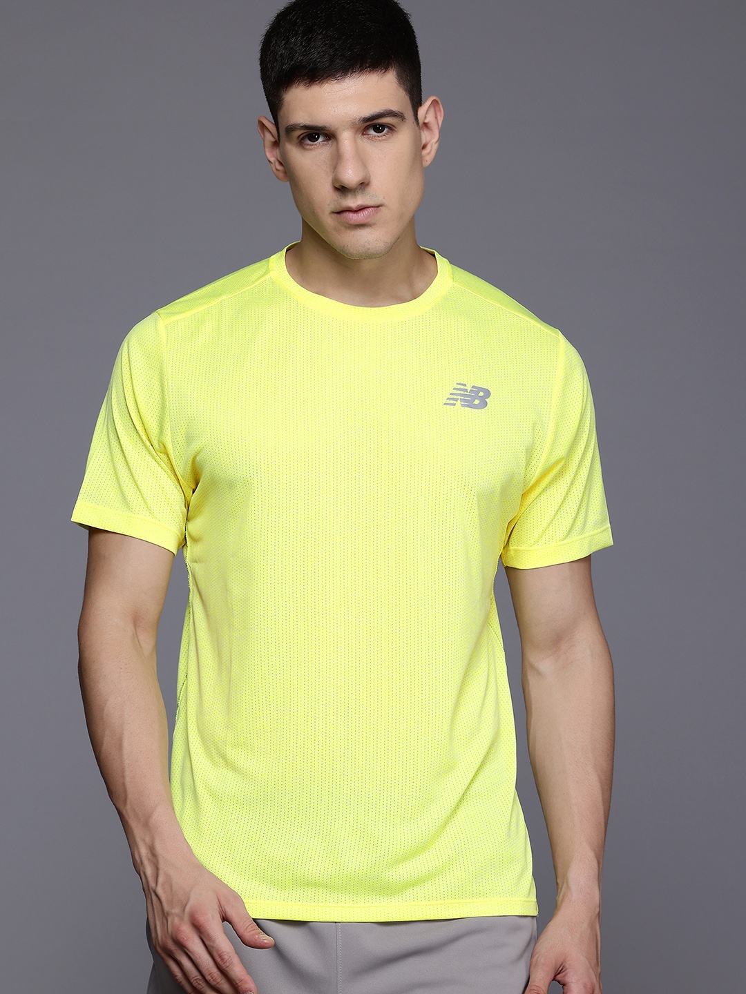 

New Balance Printed Moisture Wicking Sports T-shirt, Lime green