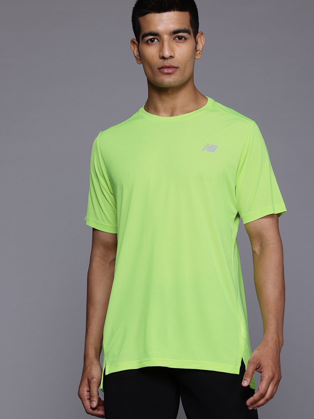 

New Balance Moisture Wicking Running T-shirt, Fluorescent green