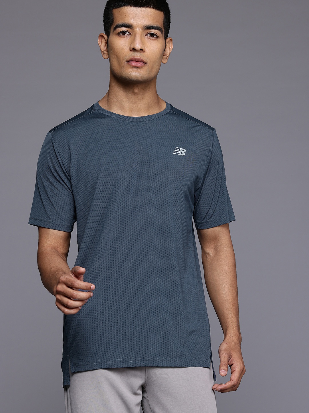 

New Balance Moisture Wicking Running T-shirt, Blue