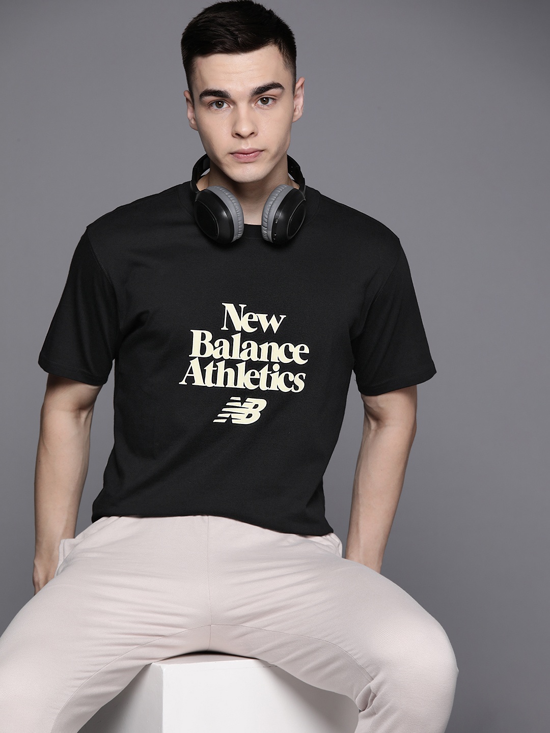 

New Balance Pure Cotton Moisture Wicking Relaxed Fit Sports T-shirt, Black
