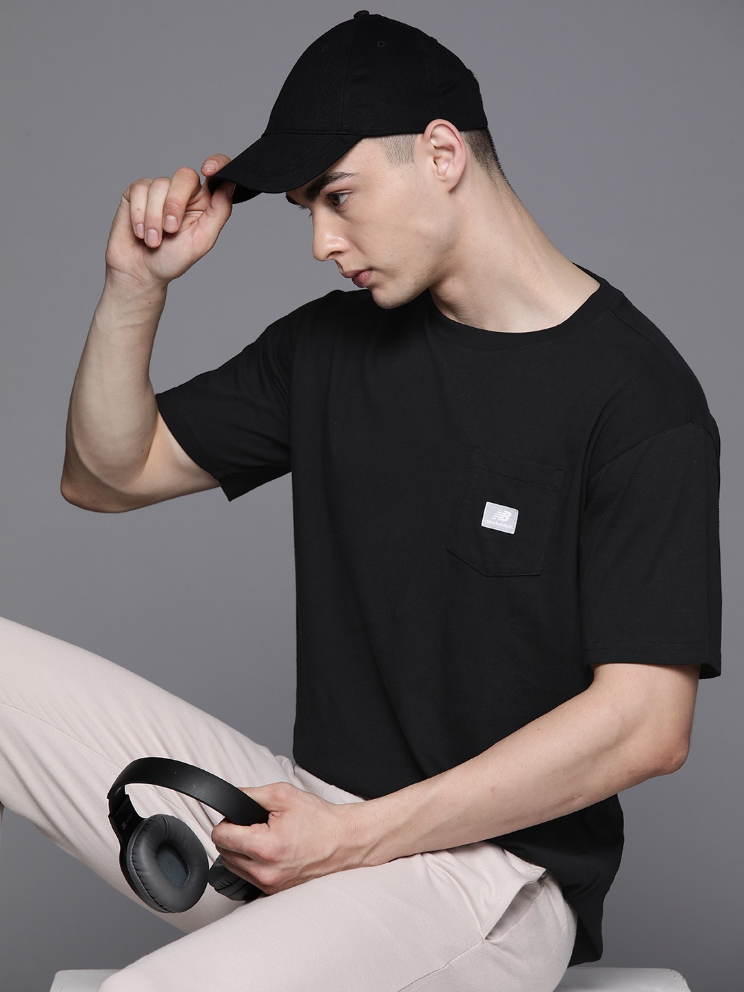 

New Balance Pure Cotton Moisture Wicking Relaxed Fit Sports T-shirt, Black
