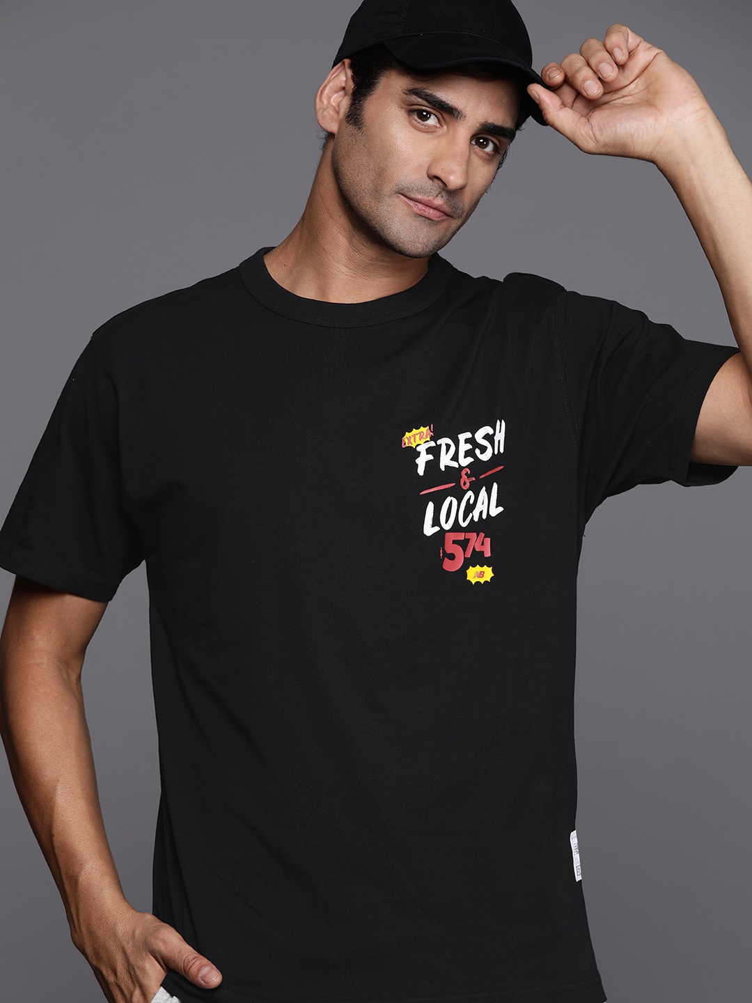 

New Balance Essentials Reimagined Graphic Cotton Jersey Short Sleeve T-shirt, Black