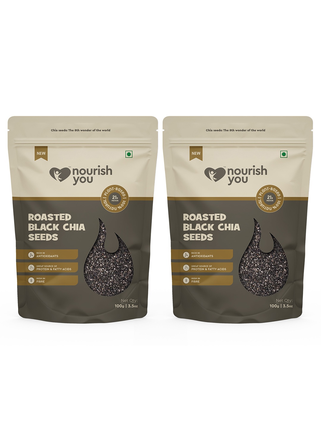 

Nourish You 2Pcs Roasted Black Chia Seeds- 100 Gms Each