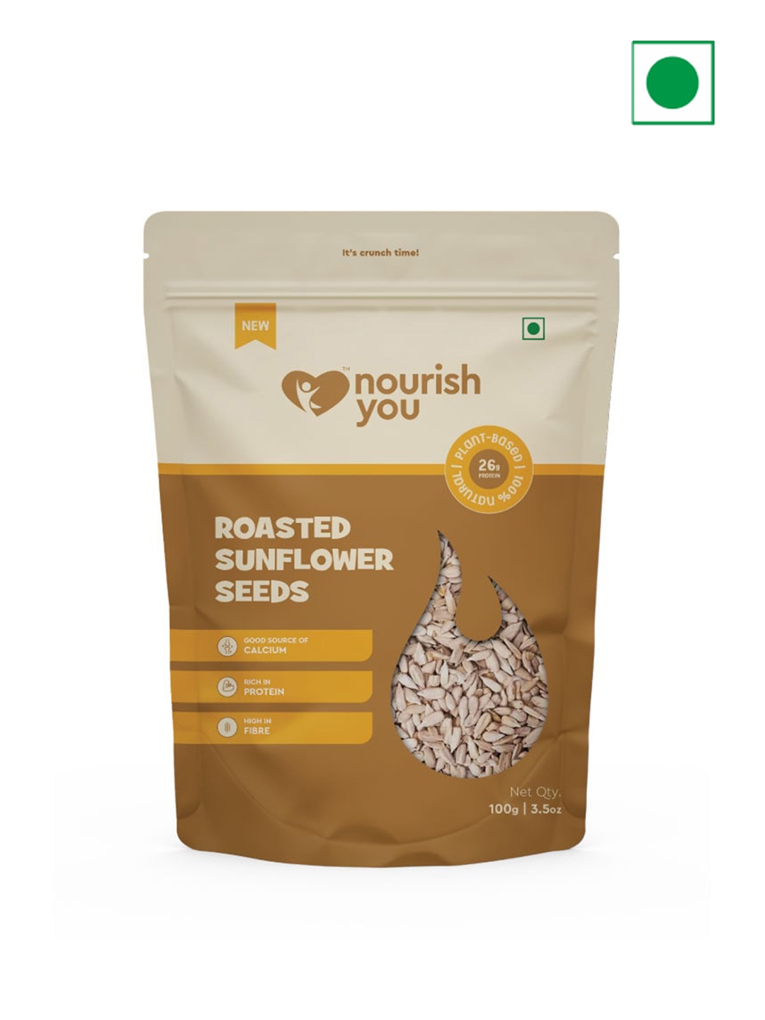 

Nourish You Pack of 2 Roasted Edible Sunflower Seeds - 100 gm, Yellow