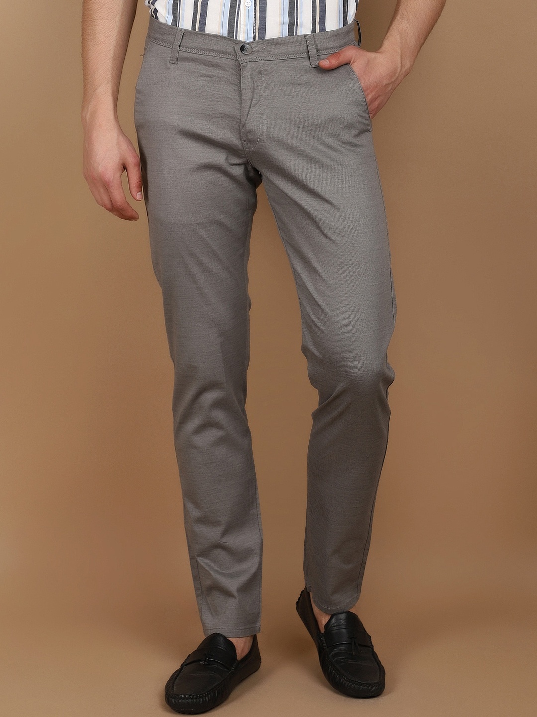 

V-Mart Men Slim Fit Chinos Trouser, Grey