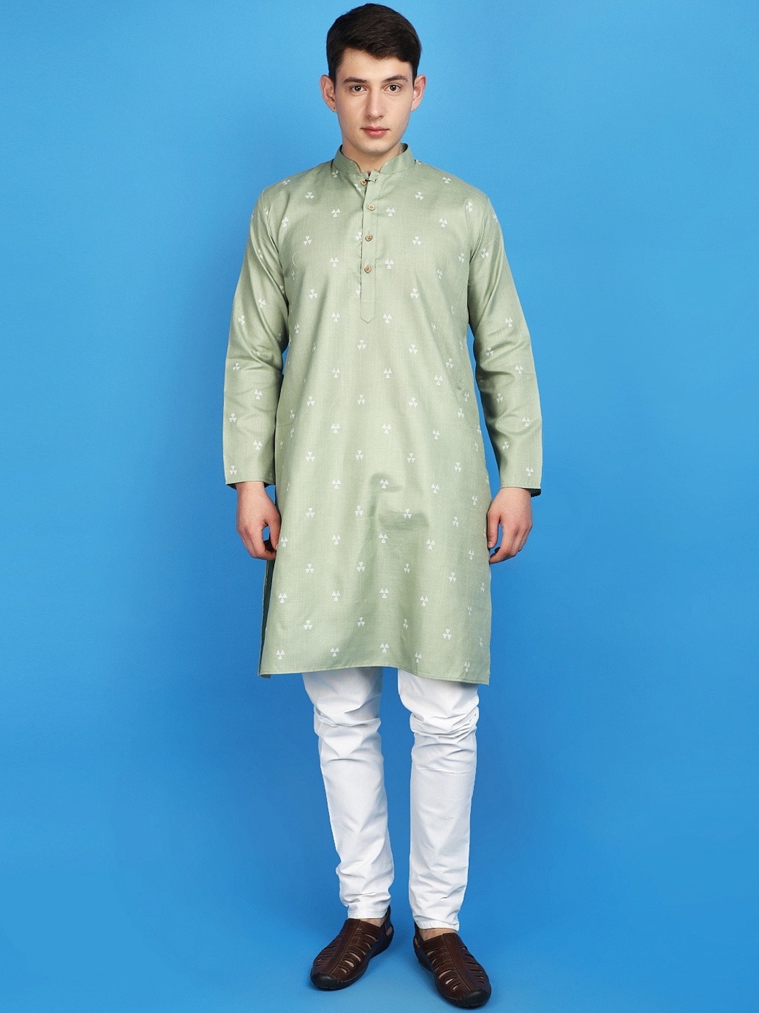 

V-Mart Regular Pure Cotton Kurta with Pyjama, Green