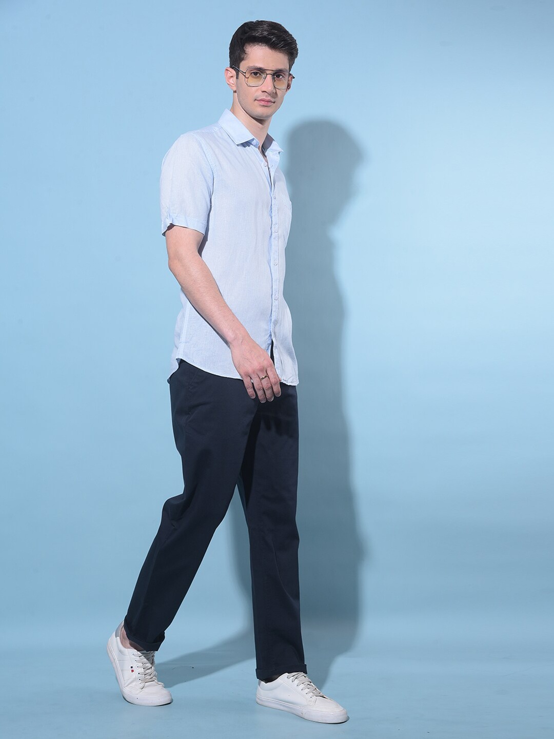 

Crimsoune Club Resort Collar Slim Fit Shirt, Blue
