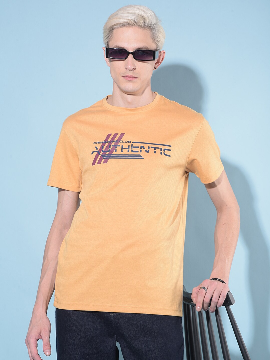 

Crimsoune Club Typography Slim Fit T-shirt, Yellow