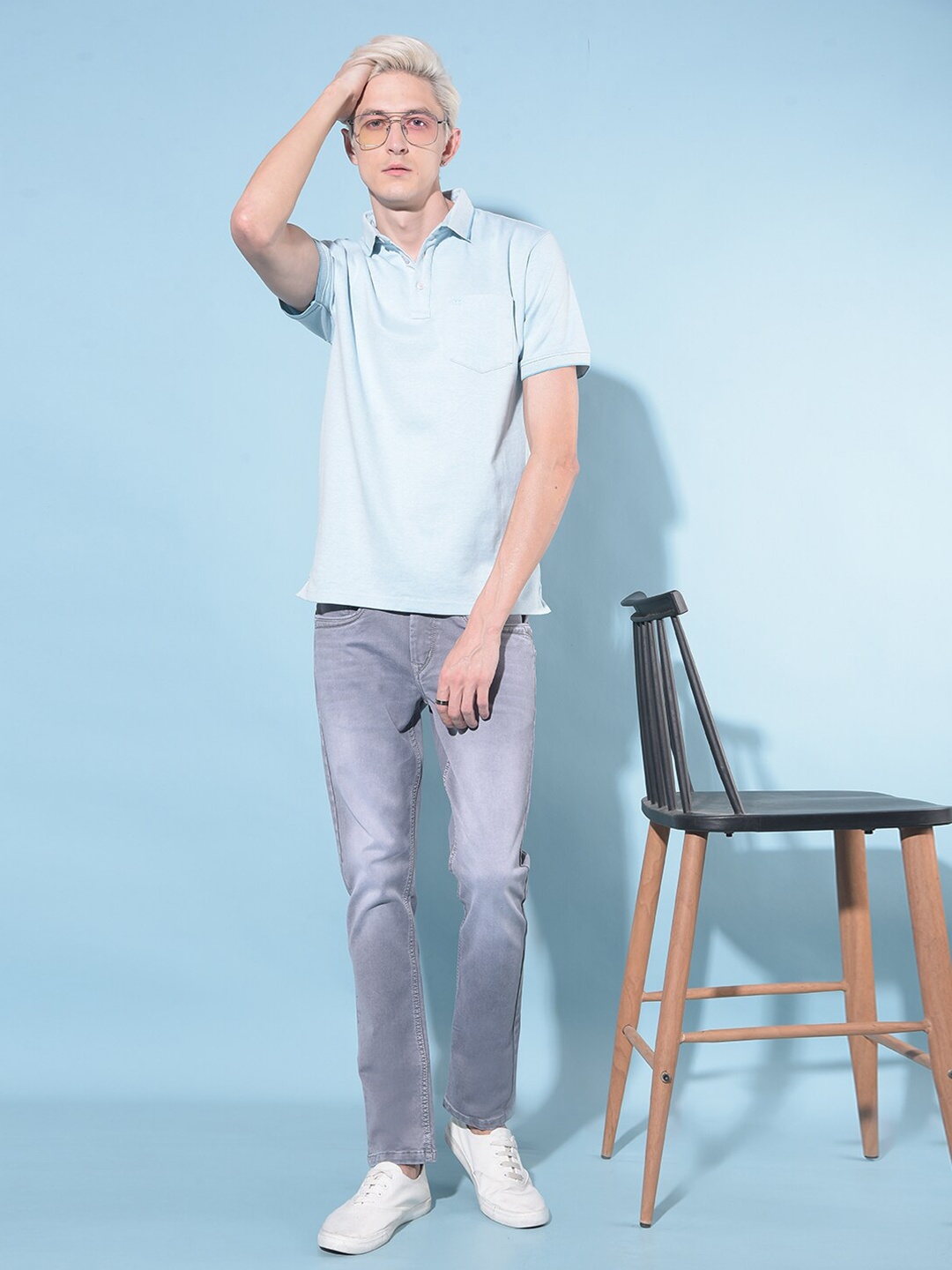 

Crimsoune Club Polo Collar Slim Fit T-shirt, Blue