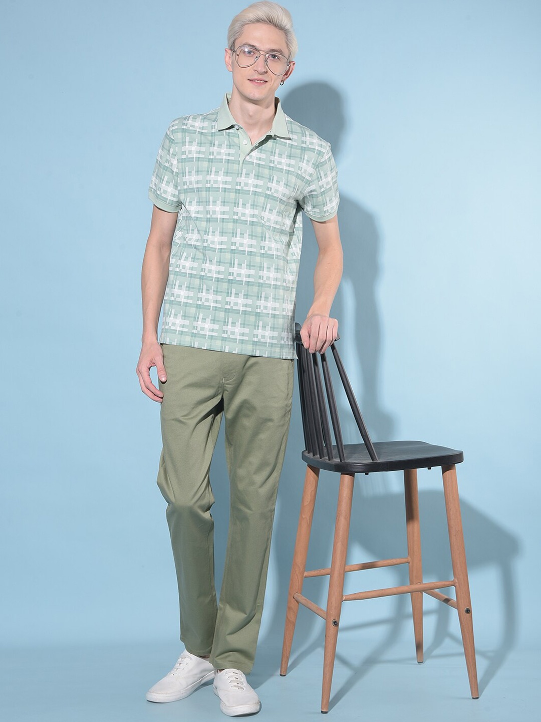 

Crimsoune Club Printed Polo Collar Slim Fit T-shirt, Green