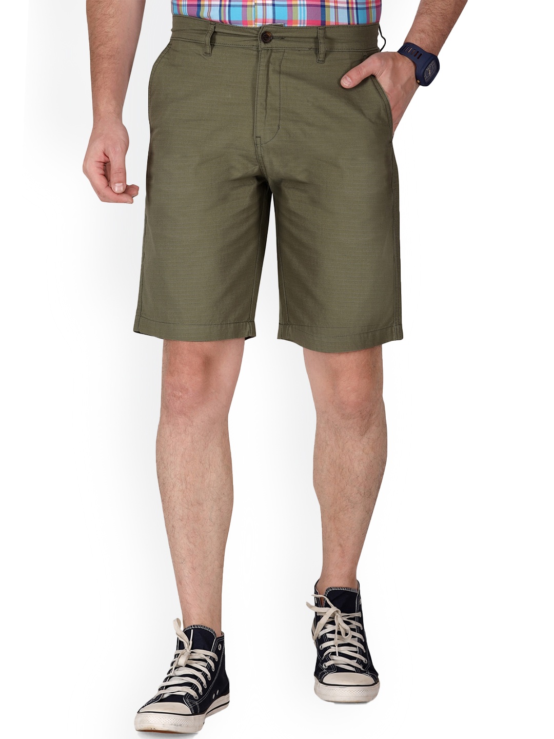 

Monterrey SF Men Mid-Rise Cotton Chino Shorts, Olive