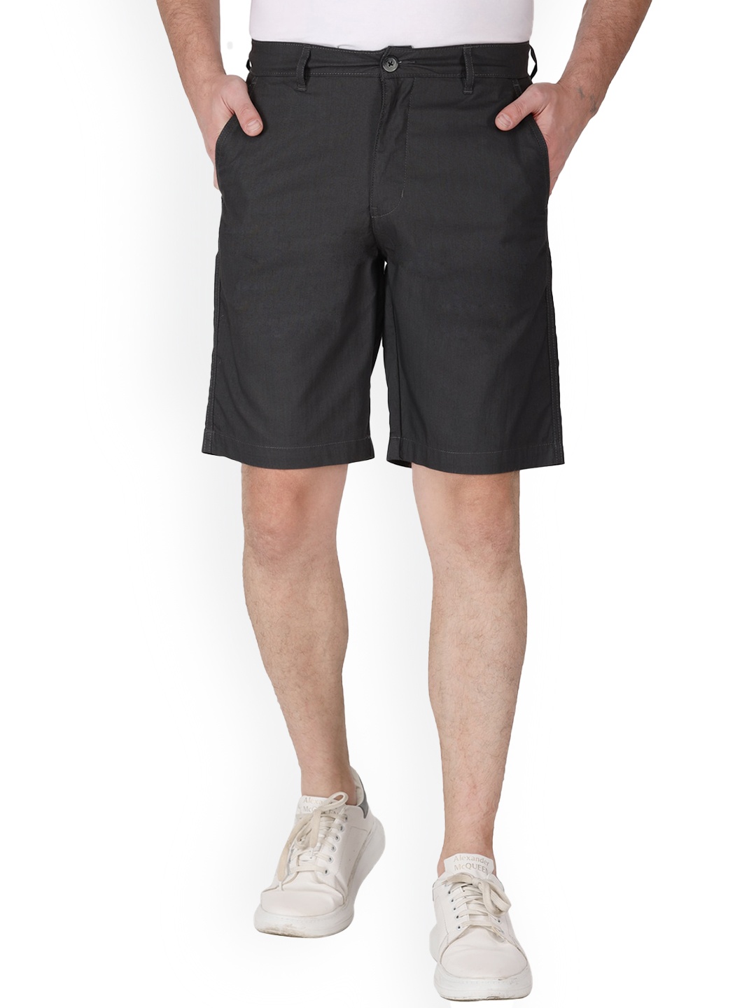 

Monterrey SF Men Mid-Rise Cotton Shorts, Grey