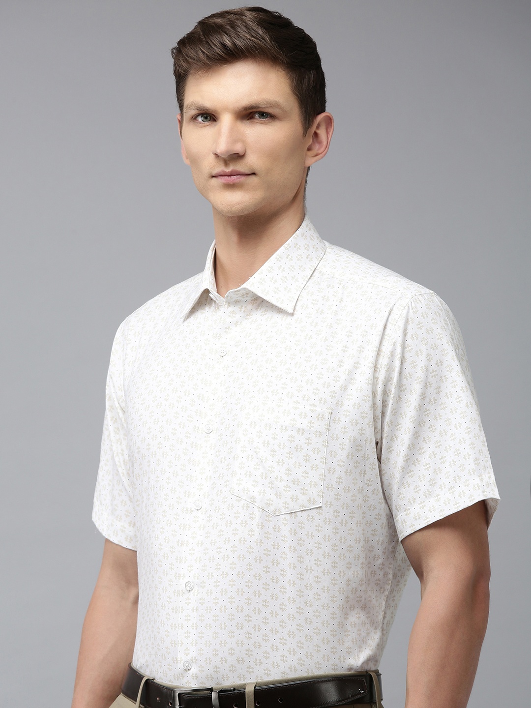 

Van Heusen Custom Fit Printed Pure Cotton Formal Shirt, White