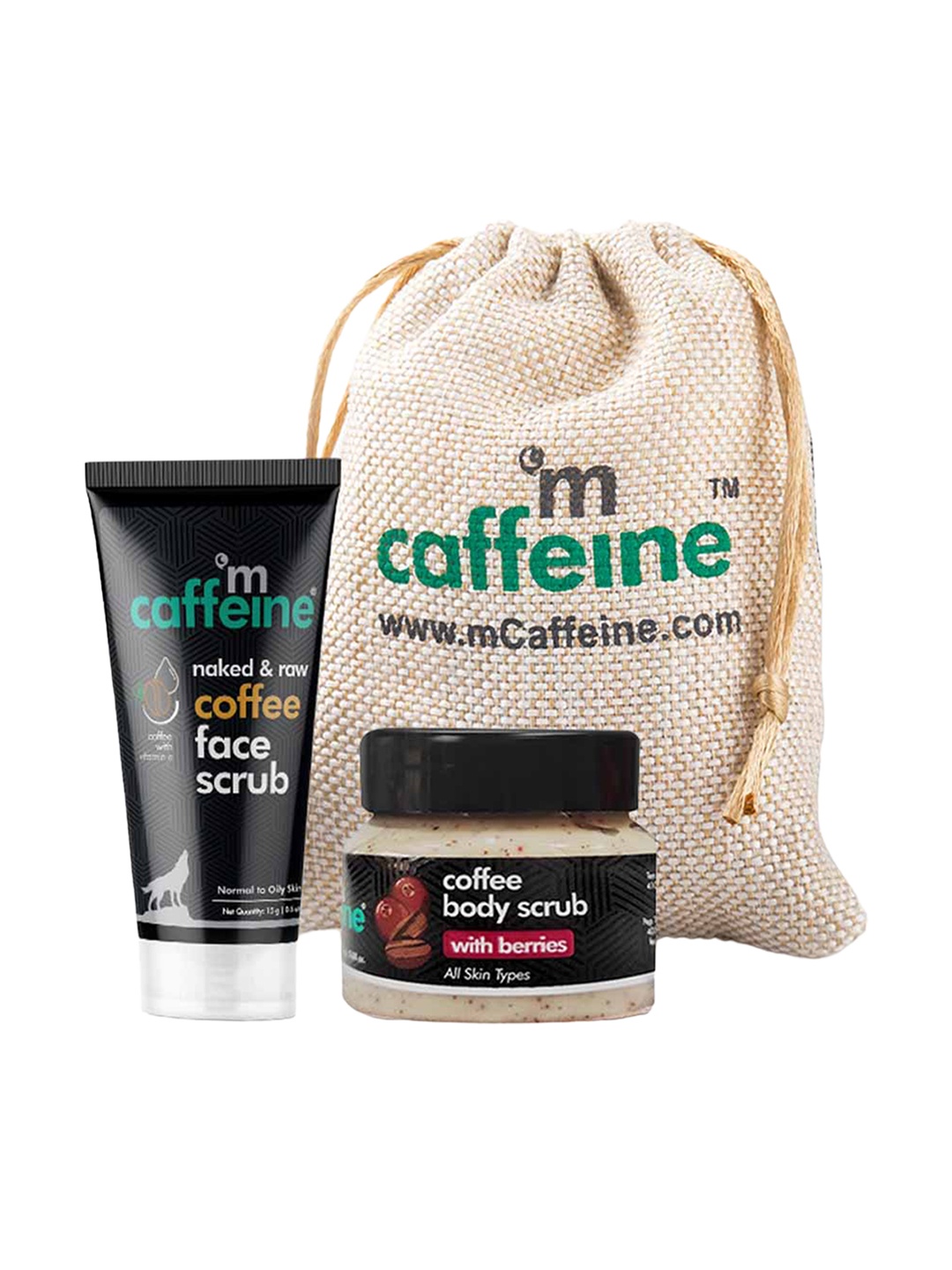 

MCaffeine Travel-Friendly Face & Body Exfoliation Kit, White