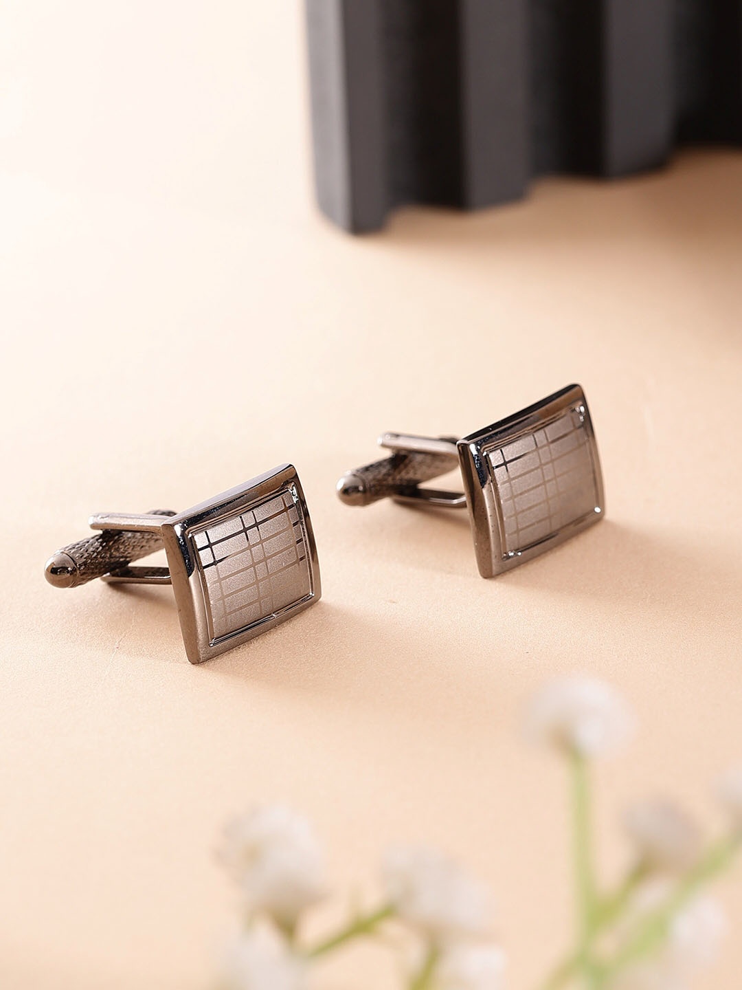 

Alvaro Castagnino Men Embellished Square Cufflinks, Silver