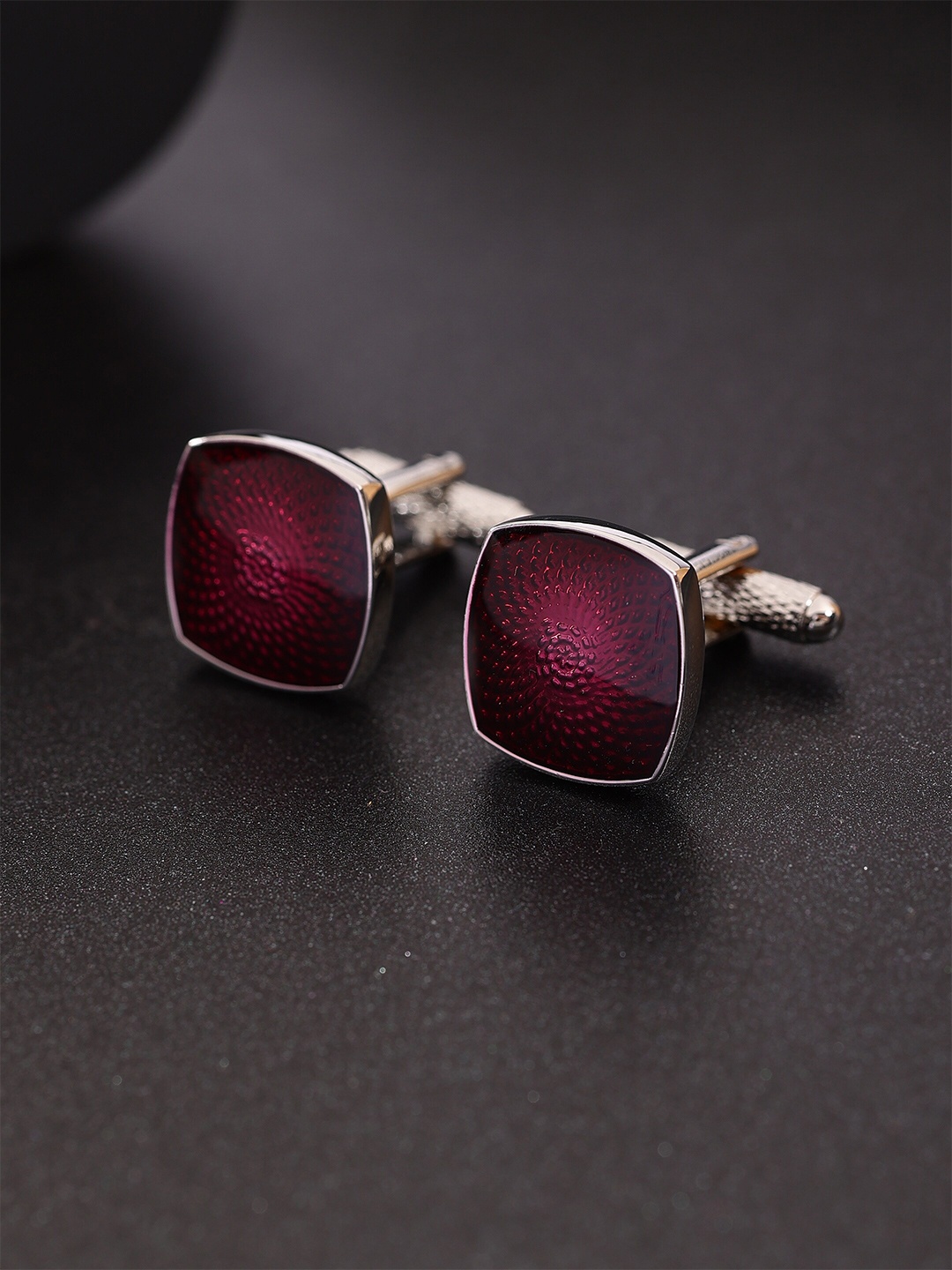 

Alvaro Castagnino Metal Printed Square Cufflink, Rose