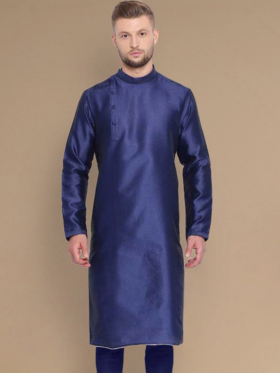 

Sanwara Woven Design Strigth Kurta, Blue