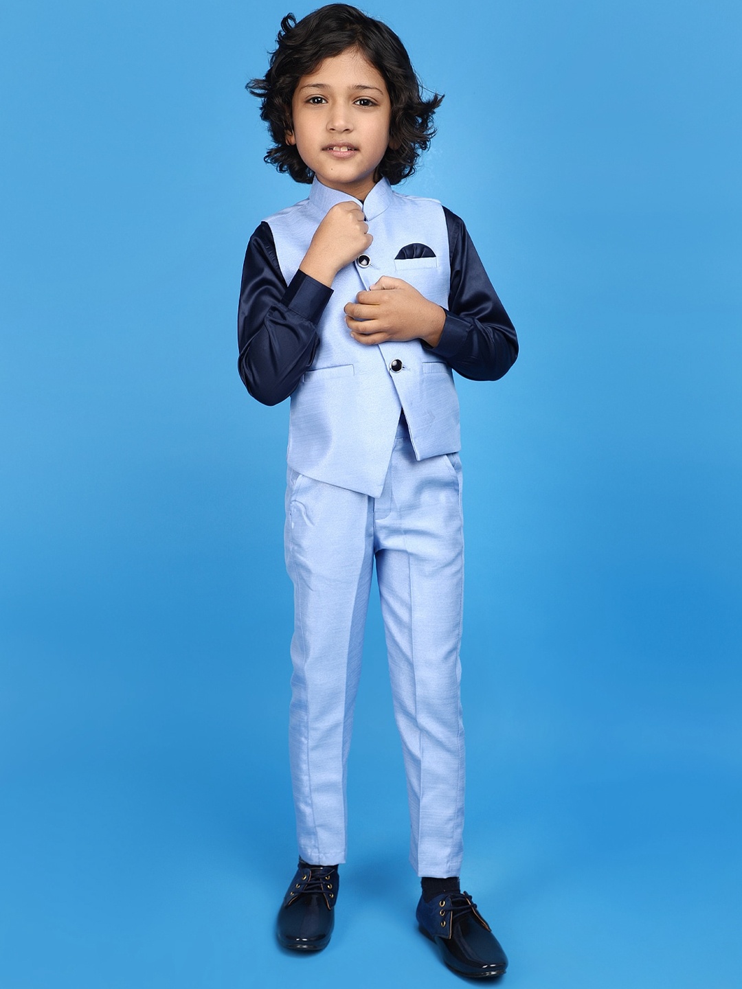 

V-Mart Boys Single-Breasted Two-Piece Party Suit, Blue