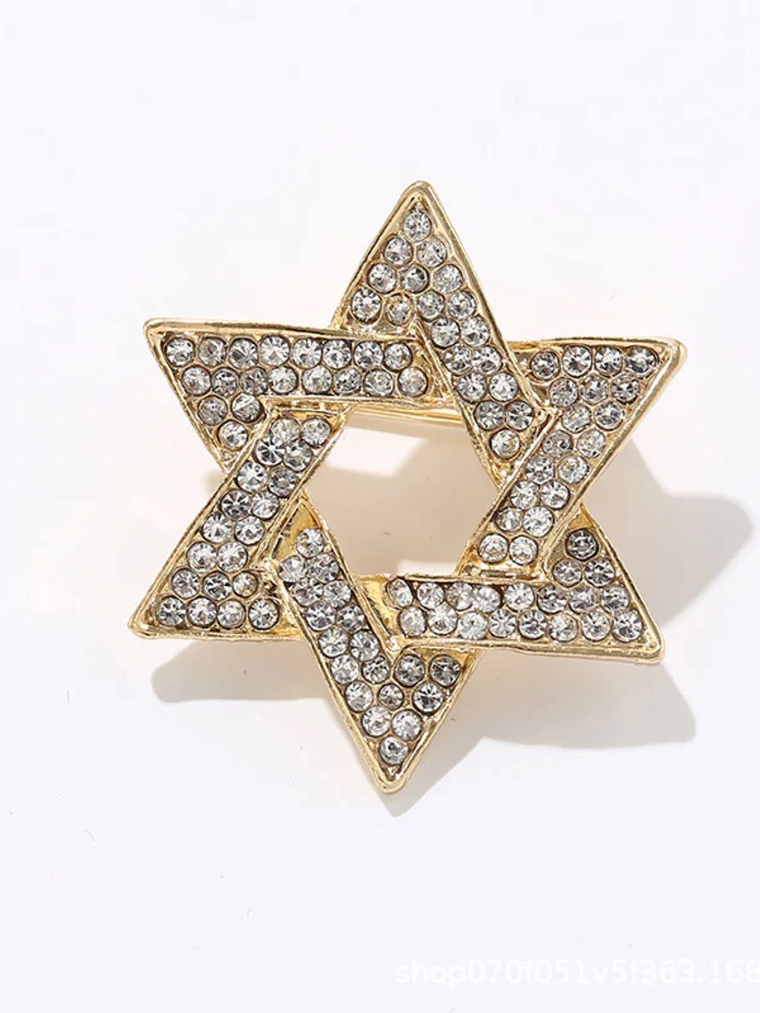 

SYGA Unisex Crystal Star Brooch, Gold
