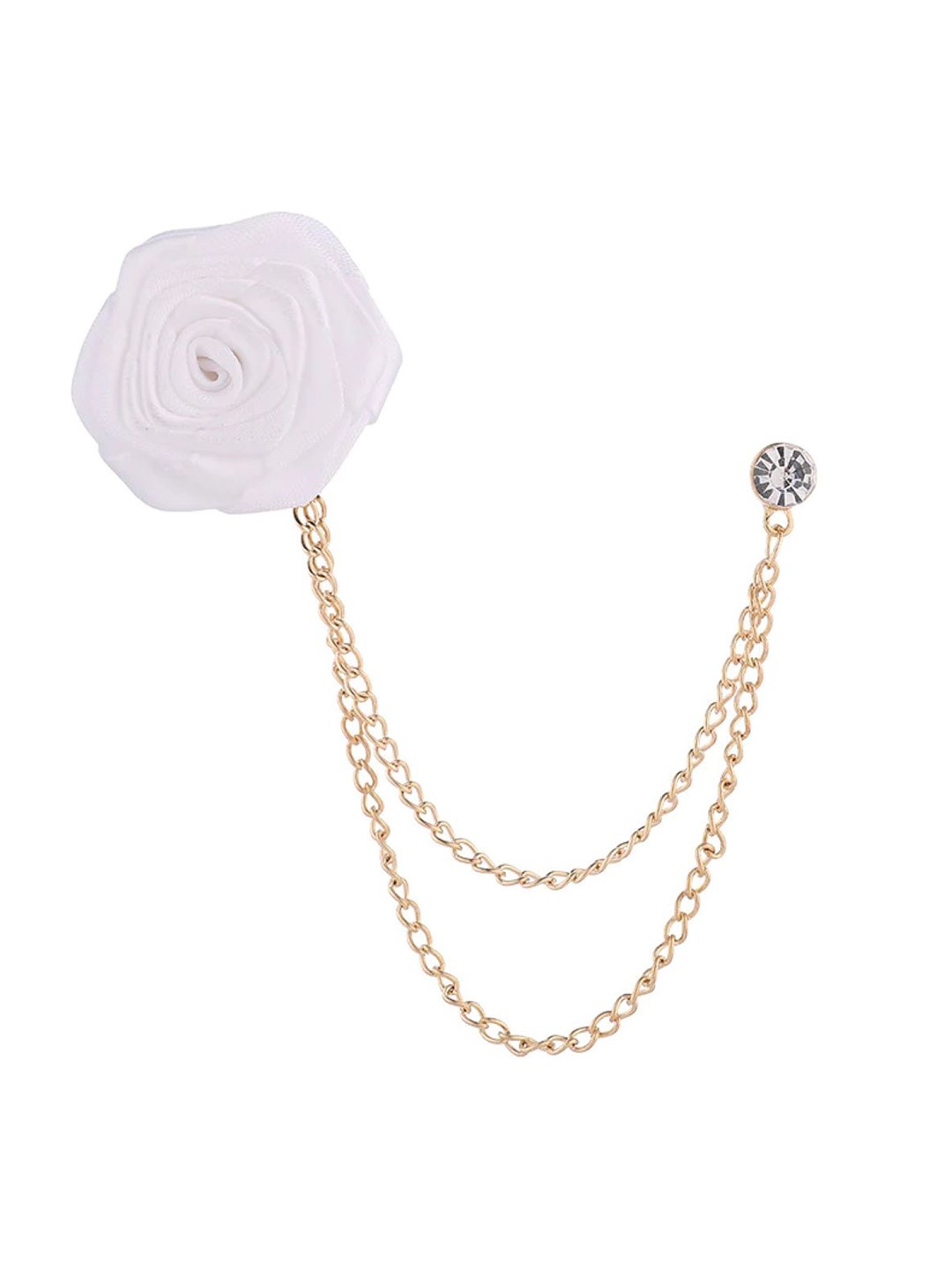 

SYGA Unisex Brooch with Chain, White