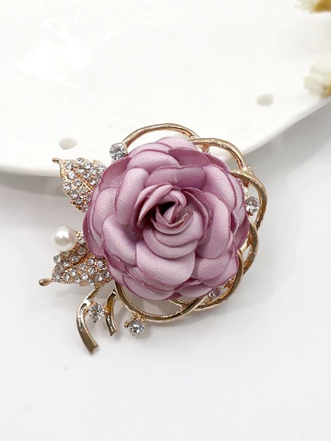 

SYGA Women Floral Lapel Pin, Purple
