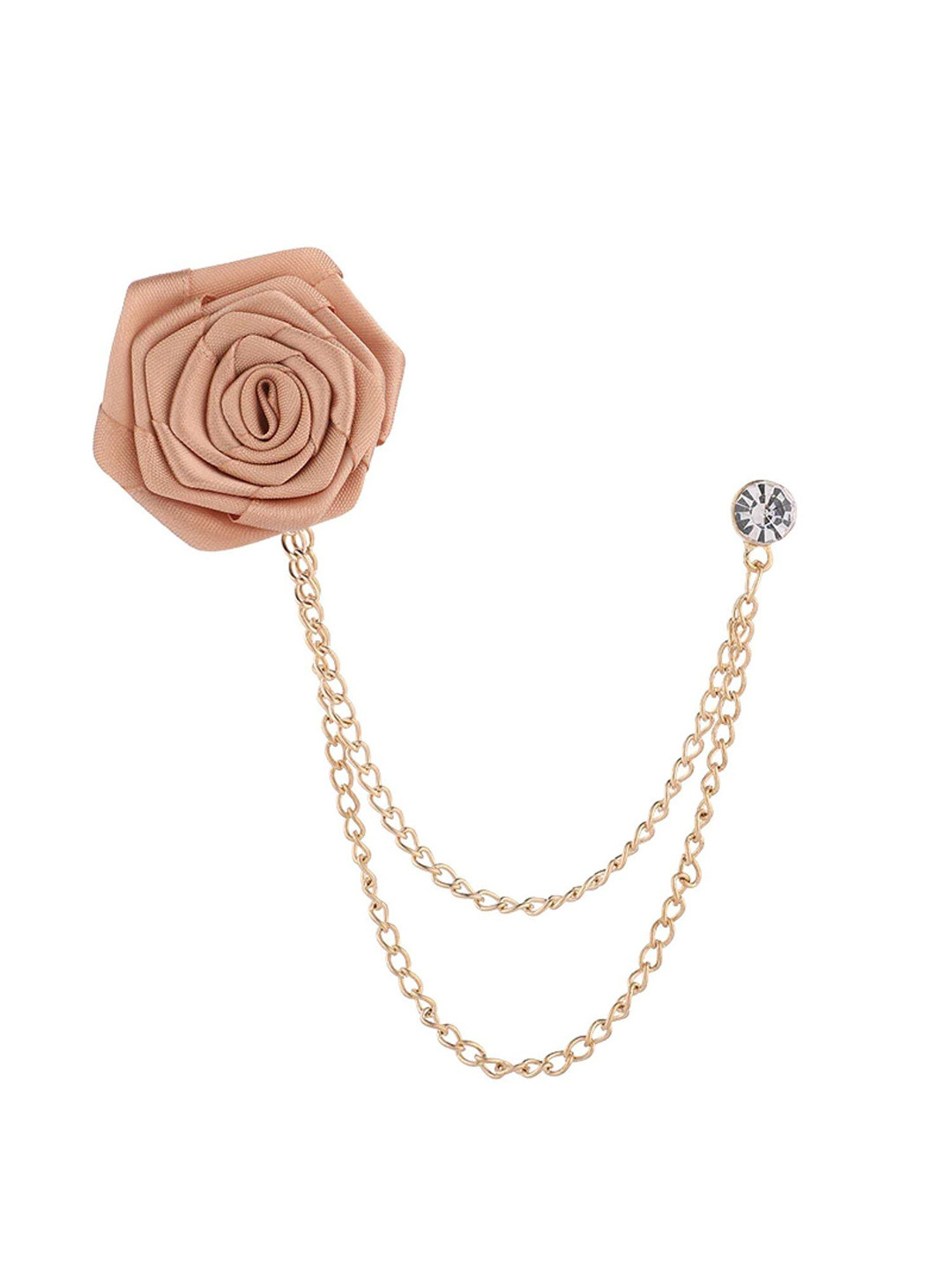 

SYGA Unisex Floral Brooch With Chain, Peach