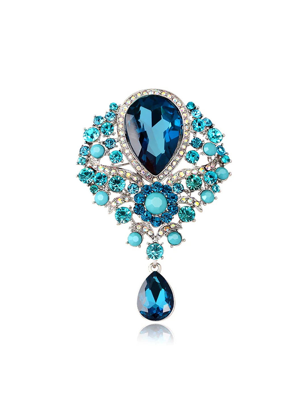 

SYGA Women Crystal Pendant Brooch Pin, Blue