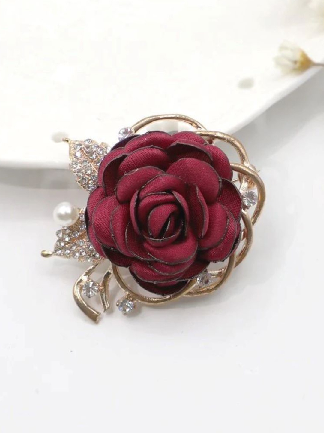 

SYGA Women Floral Brooch Pin, Red