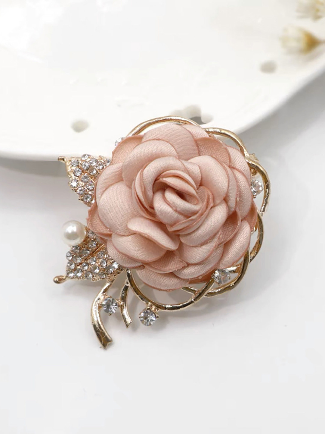 

SYGA Women Rose Flower Brooch, Pink