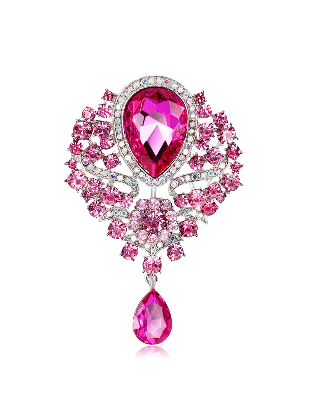 

SYGA Women Crystal Brooch, Pink