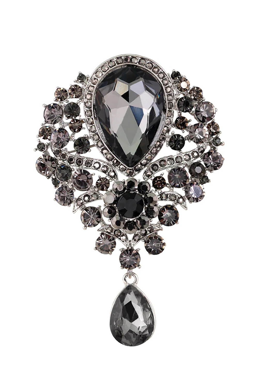 

SYGA Women Crystal Pendant Brooch, Grey