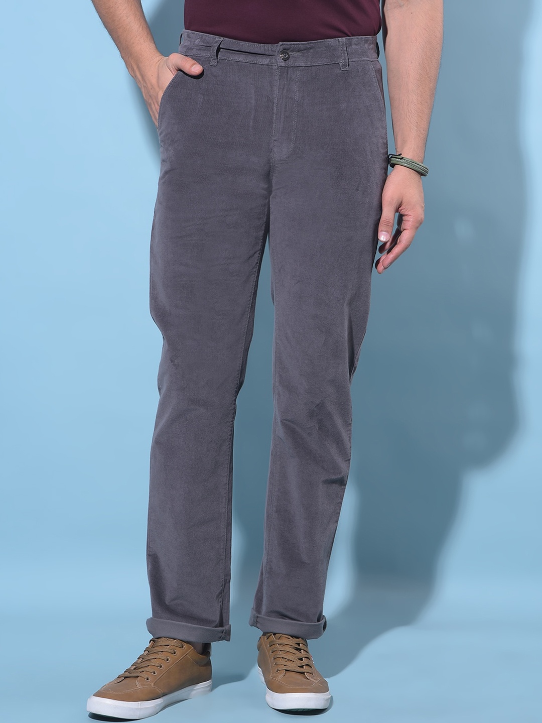 

Crimsoune Club Men Original Straight Fit Trouser, Grey