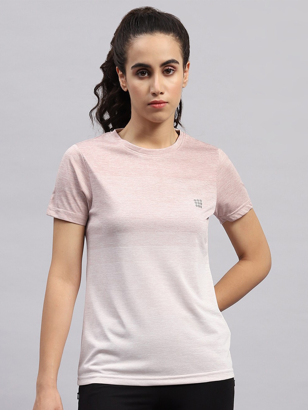 

rock.it Striped Round Neck Knitted Sports T-Shirt, Pink
