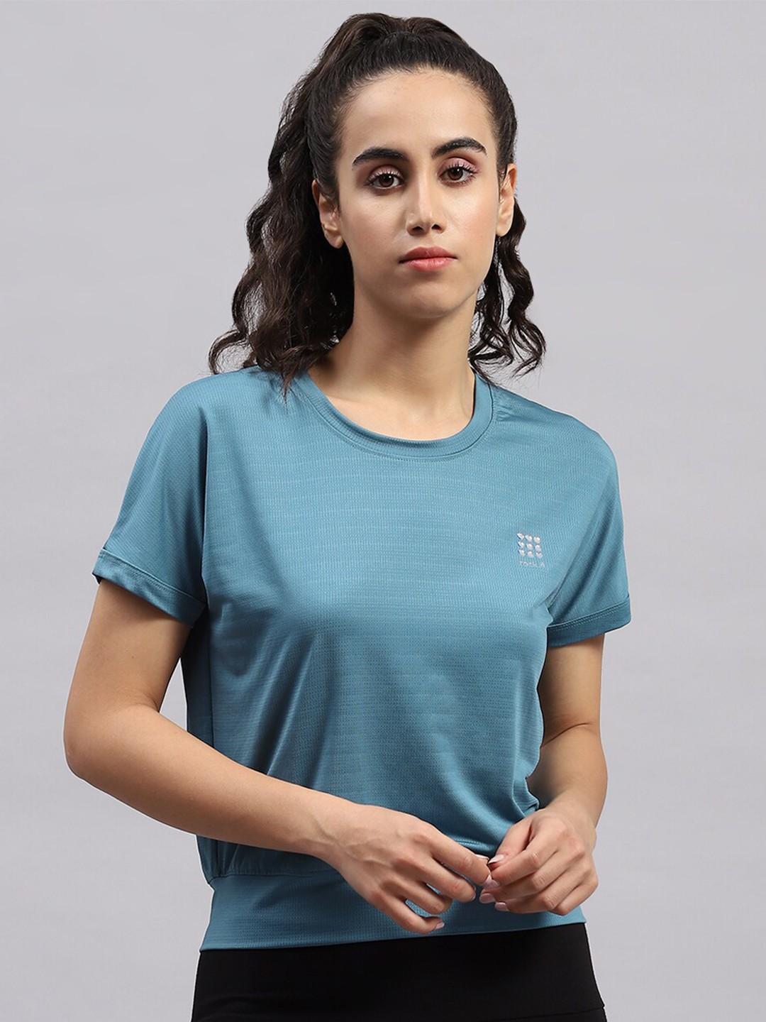 

rock.it Round Neck Short Sleeves Top, Turquoise blue