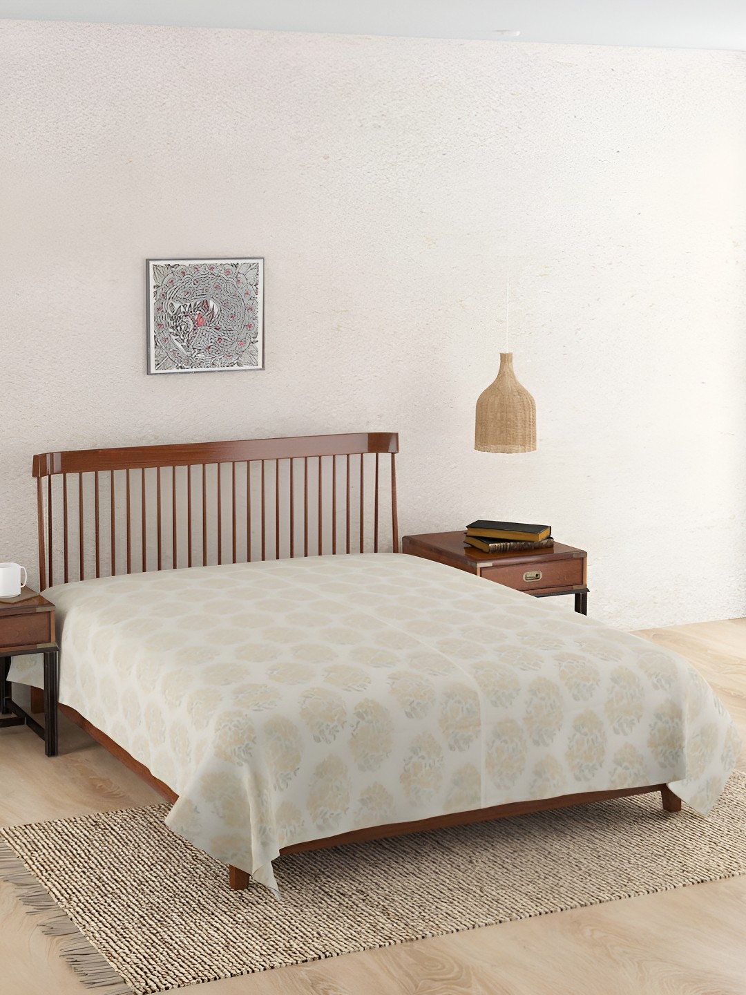 

Fabindia Yellow & Green Ethnic Motifs Printed Cotton Double Bed Dohar
