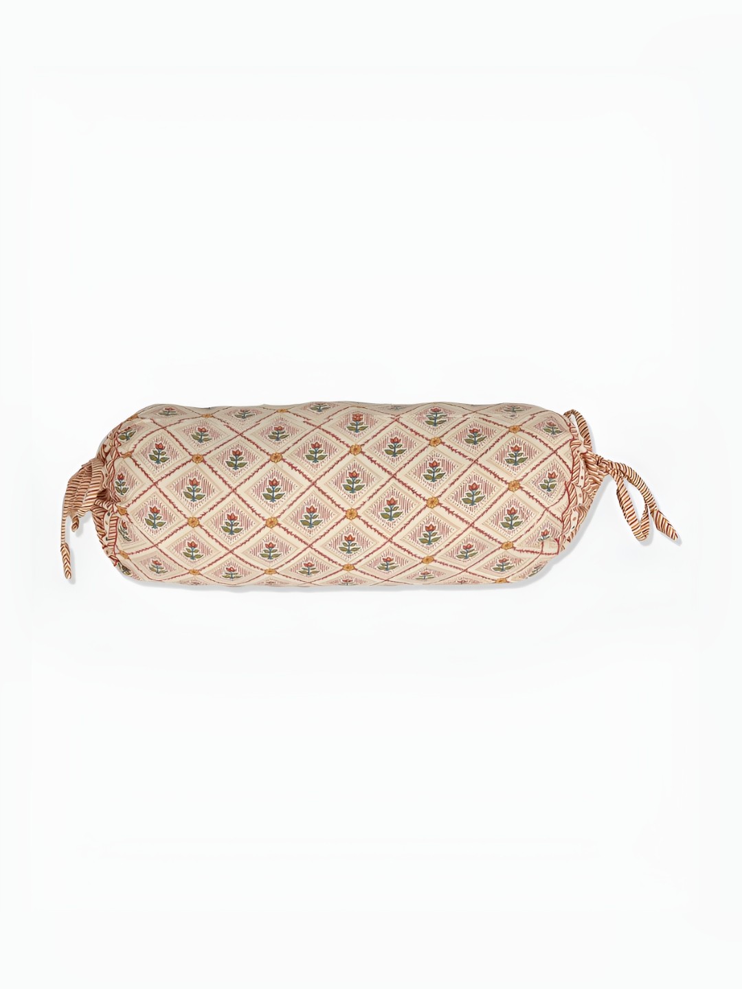 

Fabindia Pink Printed Cotton Bolster Cover