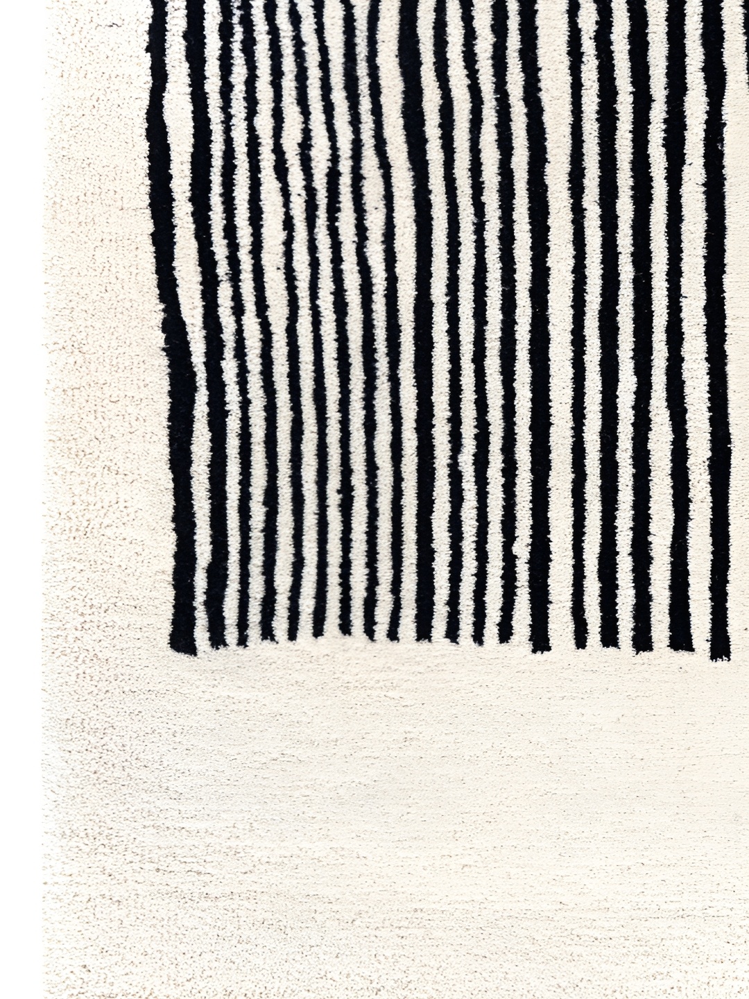 

Rugberry White Striped Hand-Tufted Woollen Carpet