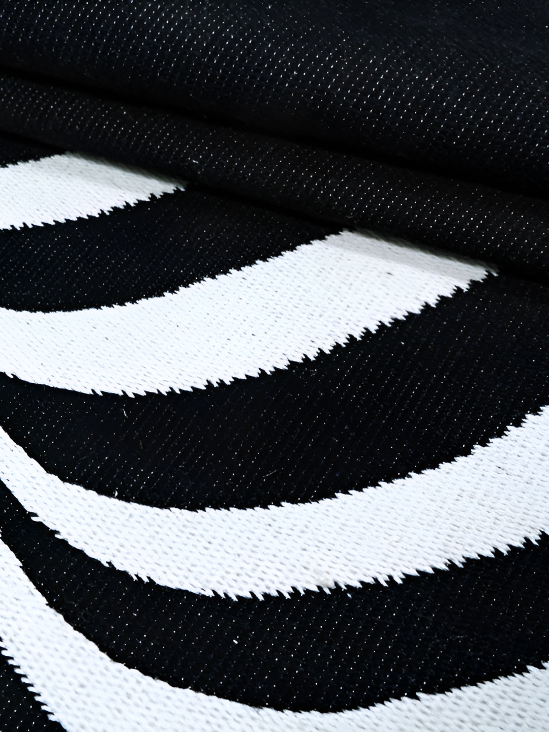 

Rugberry Black Striped Hand-Tufted Woollen Carpet