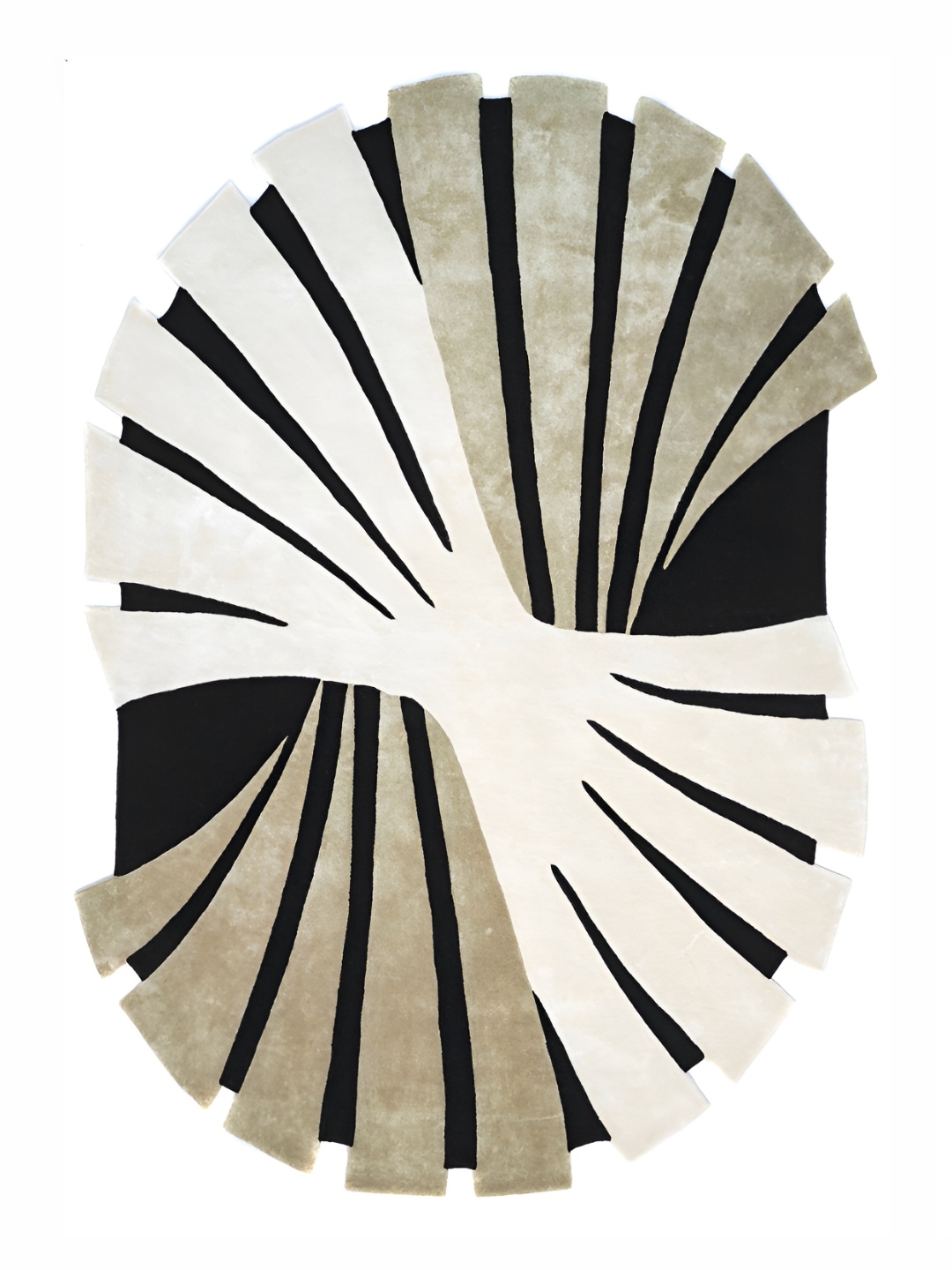 

Rugberry White Abstract Hand-Tufted Woollen Carpet